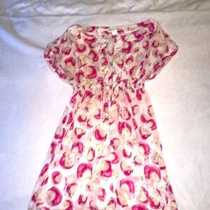 Diane Von Furstenberg Coverup - pink, white and red apple pattern beach coverup